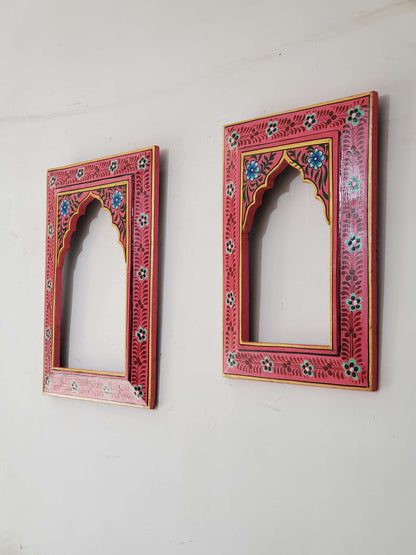 Hand-Craved, Painted Photo Wooden Frame