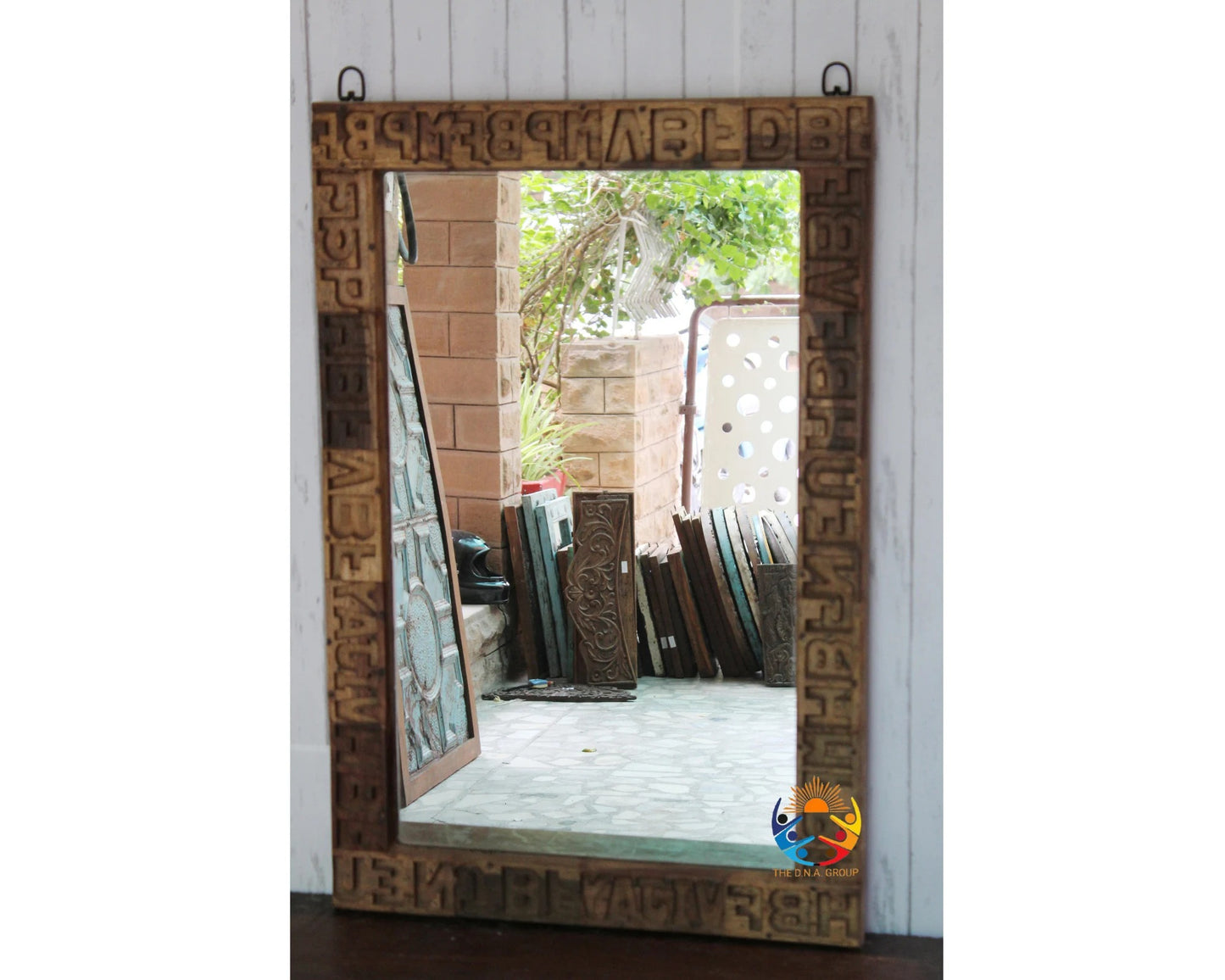 Tribal Typography Carved Wooden Frame