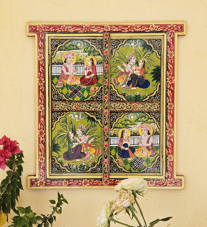 Indian Folk Art Wooden Window