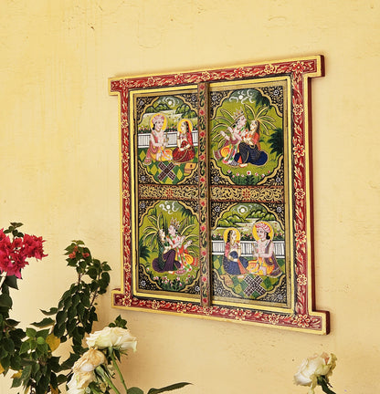 Indian Folk Art Wooden Window