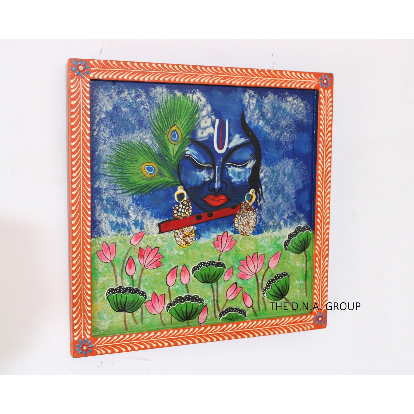 Wooden Hand Painted Radha And Kinq Queen Painting