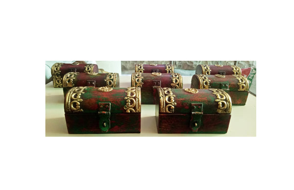 Brass Fitted Trinket Jewelry Box Model 1 ( Lot Of 8 )
