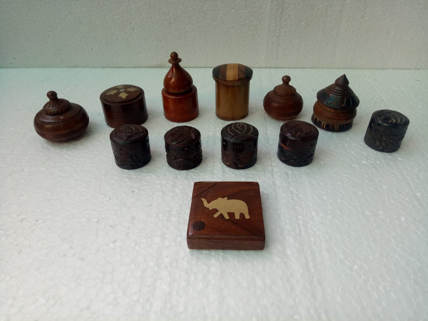 Wooden Handmade Engraved Trinket Jewelry Model 1( Lot Of 12