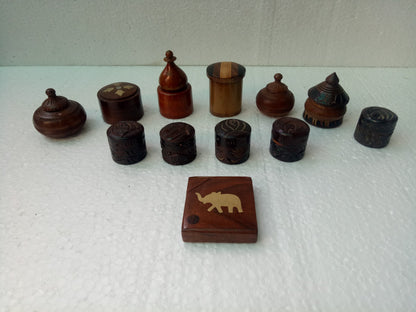 Wooden Handmade Engraved Trinket Jewelry Model 1( Lot Of 12