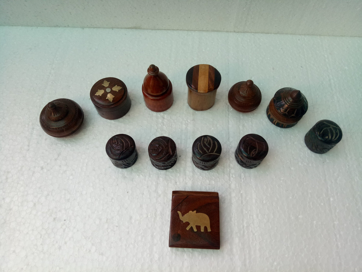 Wooden Handmade Engraved Trinket Jewelry Model 1( Lot Of 12