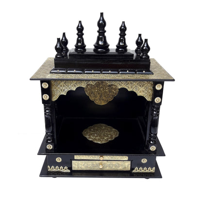 Black Wooden Temple Mandir For Home Wooden