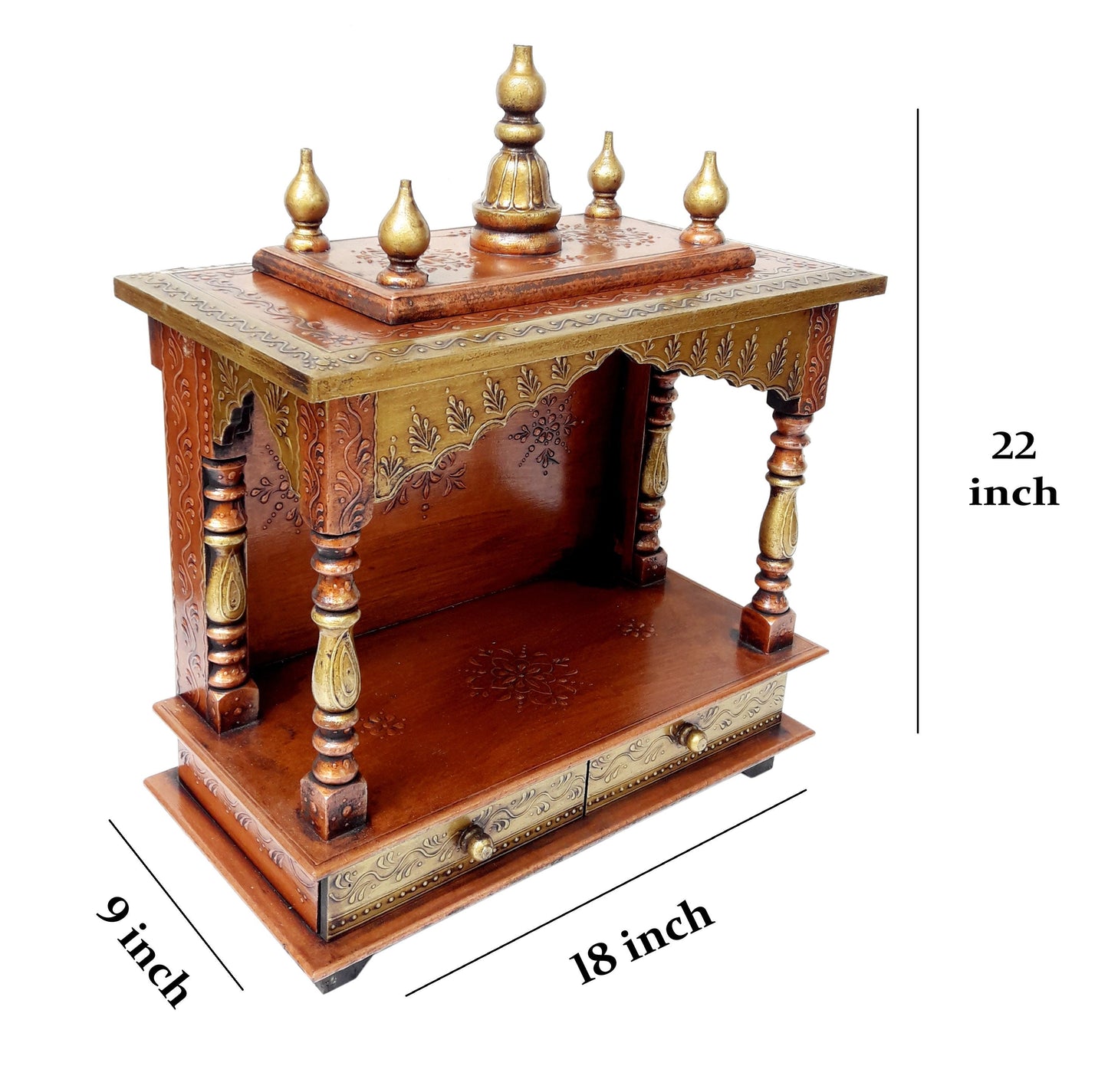Wooden Temple Puja Mandir Hindu Model 1