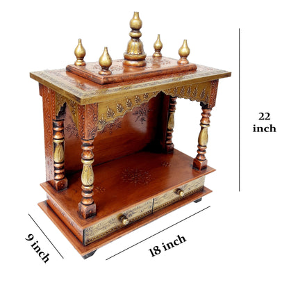 Wooden Temple Puja Mandir Hindu Model 1