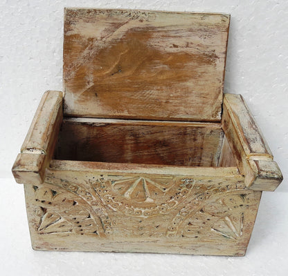 Antique Wooden Box Vintage Design Model 1