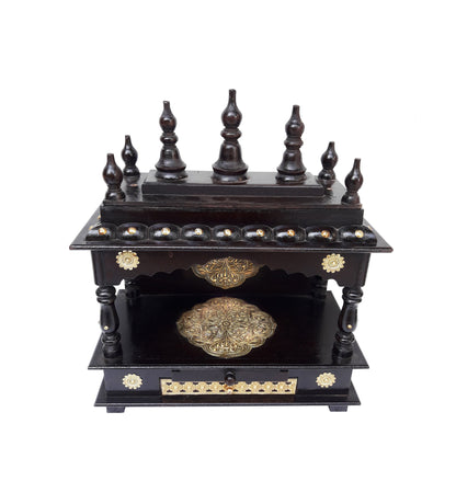 Wooden Temple Mandir Handcrafted Brass Wooden