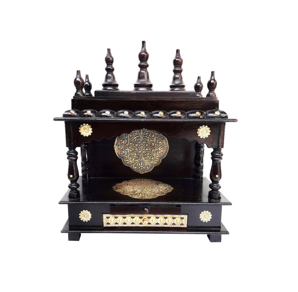 Wooden Temple Mandir Handcrafted Brass Wooden
