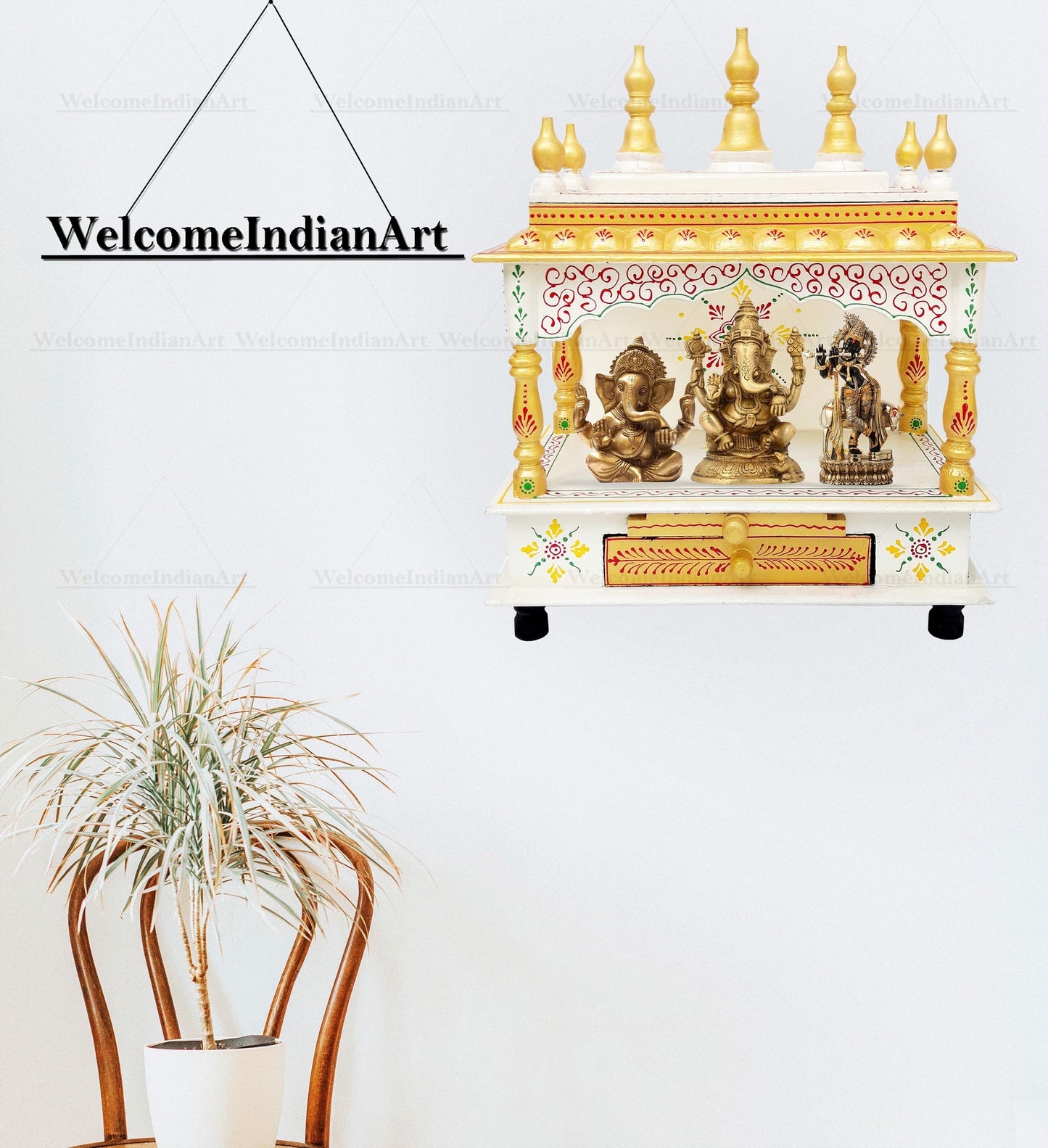 Handcrafted 15*8*18 inch Wooden Temple, Handmade