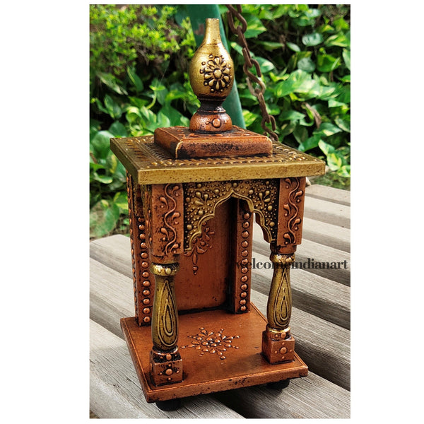 Handcrafted Copper Wooden Temple Mandir