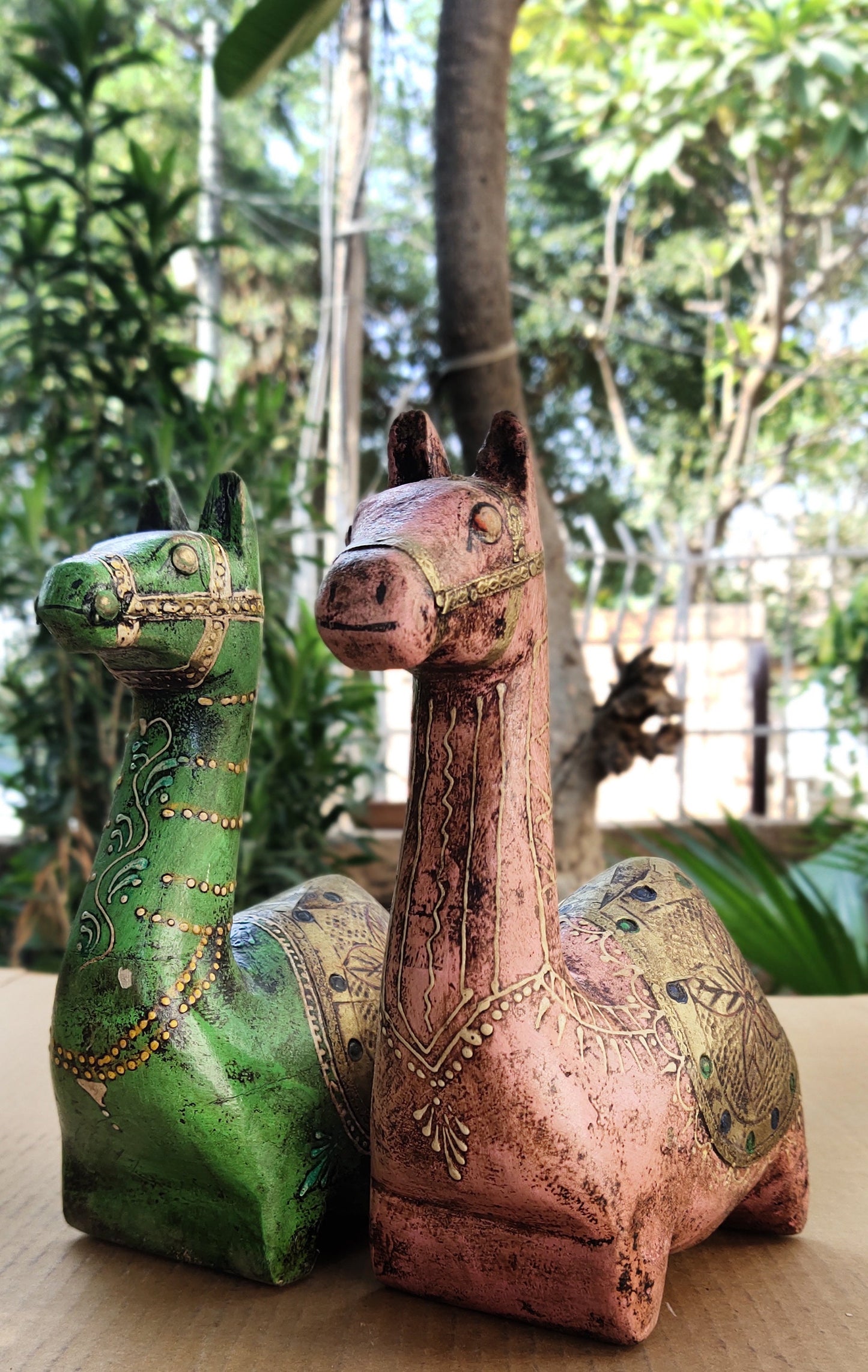Wooden Camel And Deer Decor Model 1