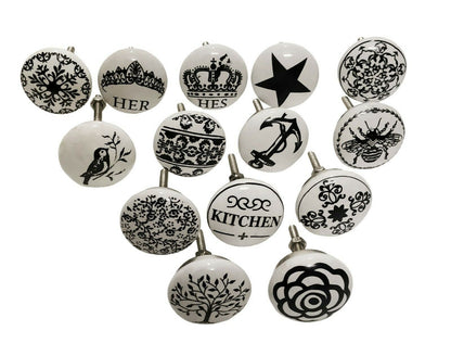 Ceramic Door Knobs Multi Design Model 1 :- Lot Of 14