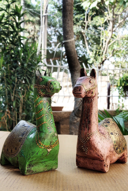 Wooden Camel And Deer Decor Model 1