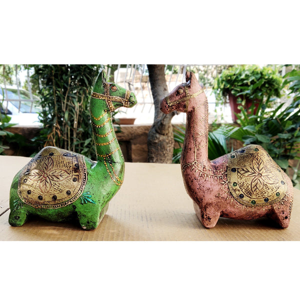Wooden Camel And Deer Decor Model 1
