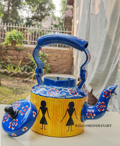 Handpainted Tea Kettle, Handmade Aluminium Model 1
