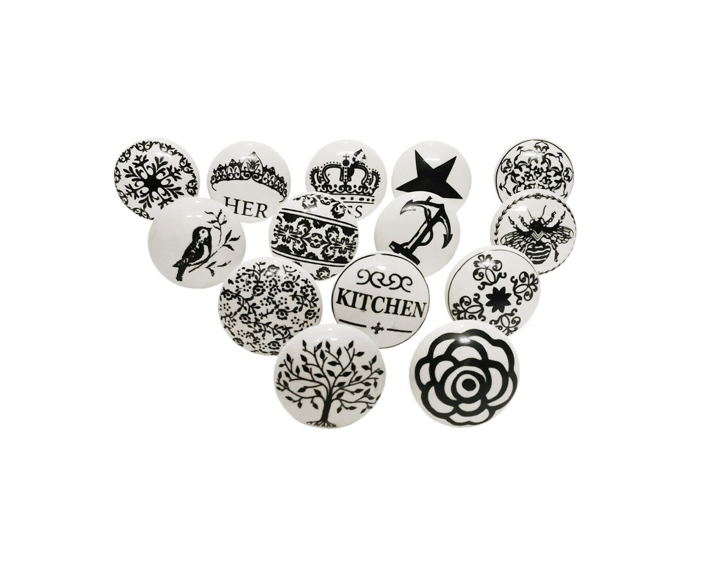 Ceramic Door Knobs Multi Design Model 1 :- Lot Of 14