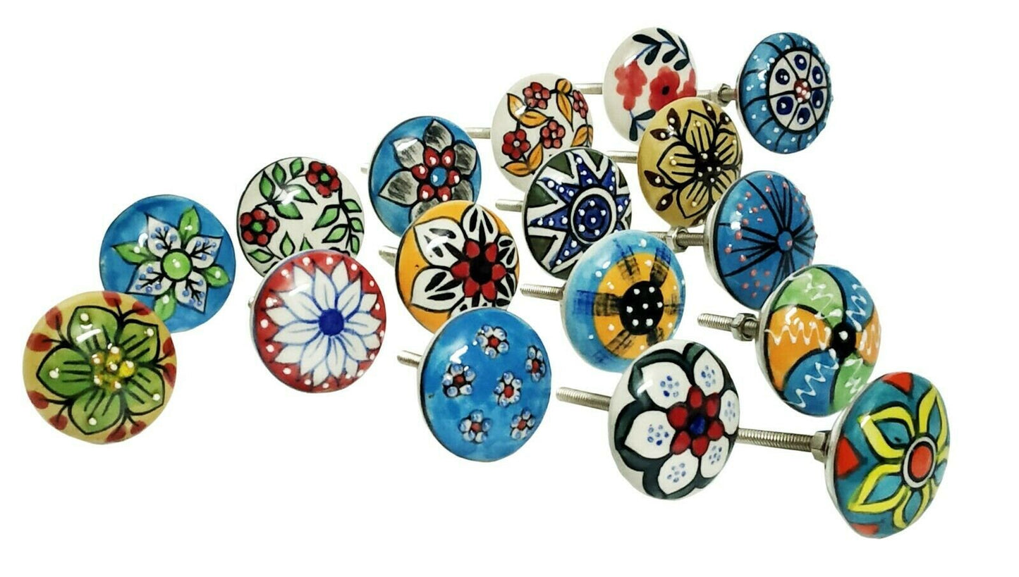 Ceramic Door Knobs Multi Colors Hand