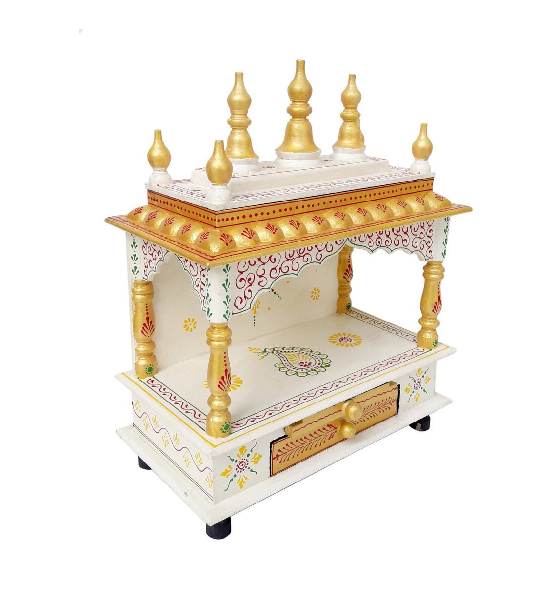 Wooden Mandir Gold Temple Hindu Pooja