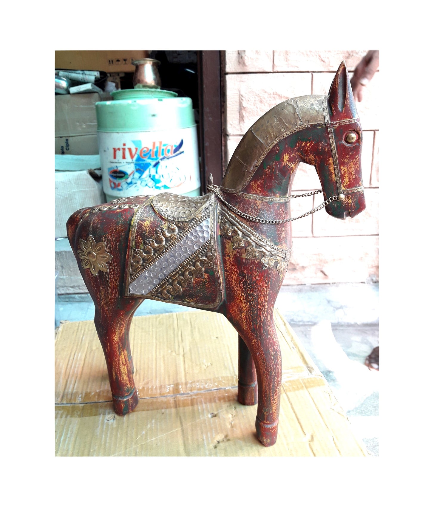 Old Wood Horse Sculpture Horse Model 1
