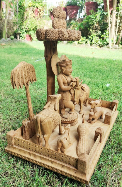 Wooden Krishna Wooden Hand Carved Wood