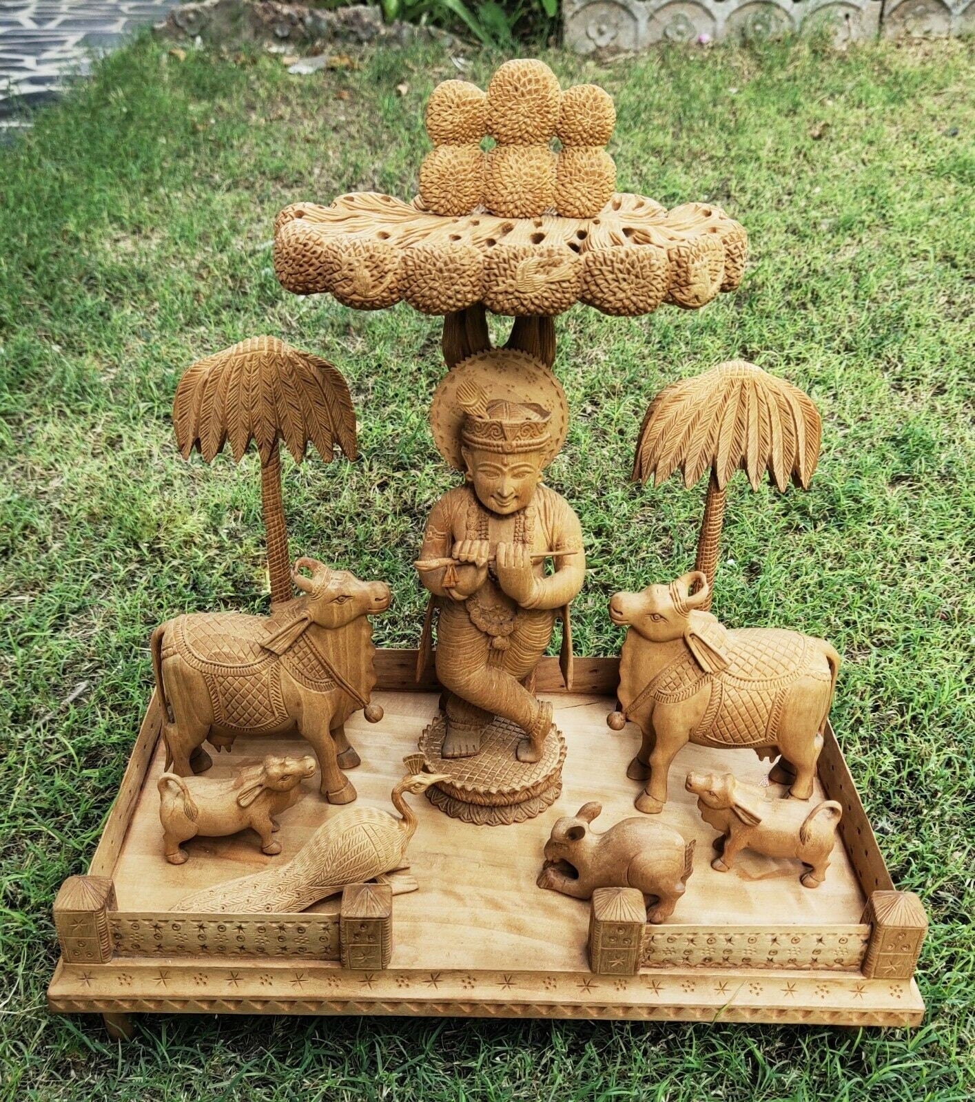Wooden Krishna Wooden Hand Carved Wood