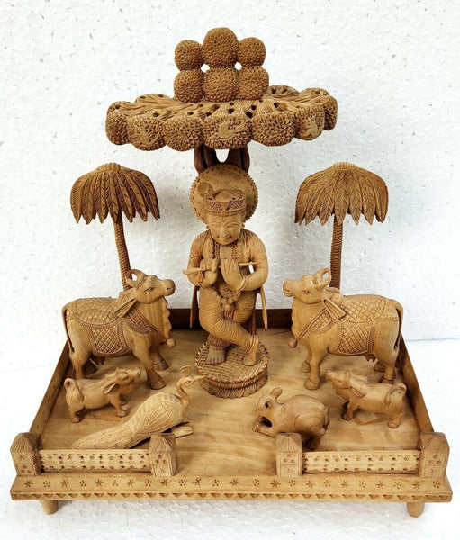 Wooden Krishna Wooden Hand Carved Wood