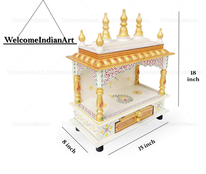 Handcrafted 15*8*18 inch Wooden Temple, Handmade