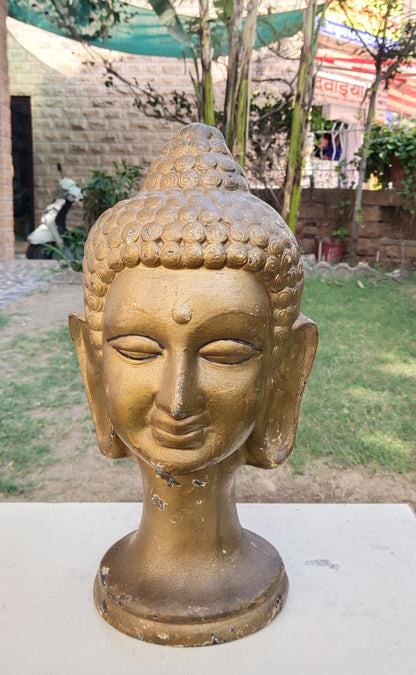 Meditative Buddha Head, Cast Iron Model 1