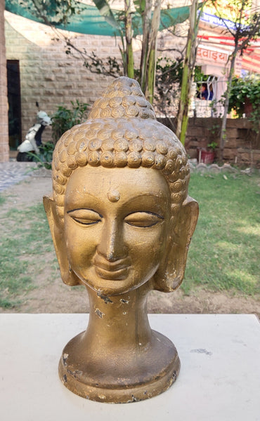 Meditative Buddha Head, Cast Iron Model 1