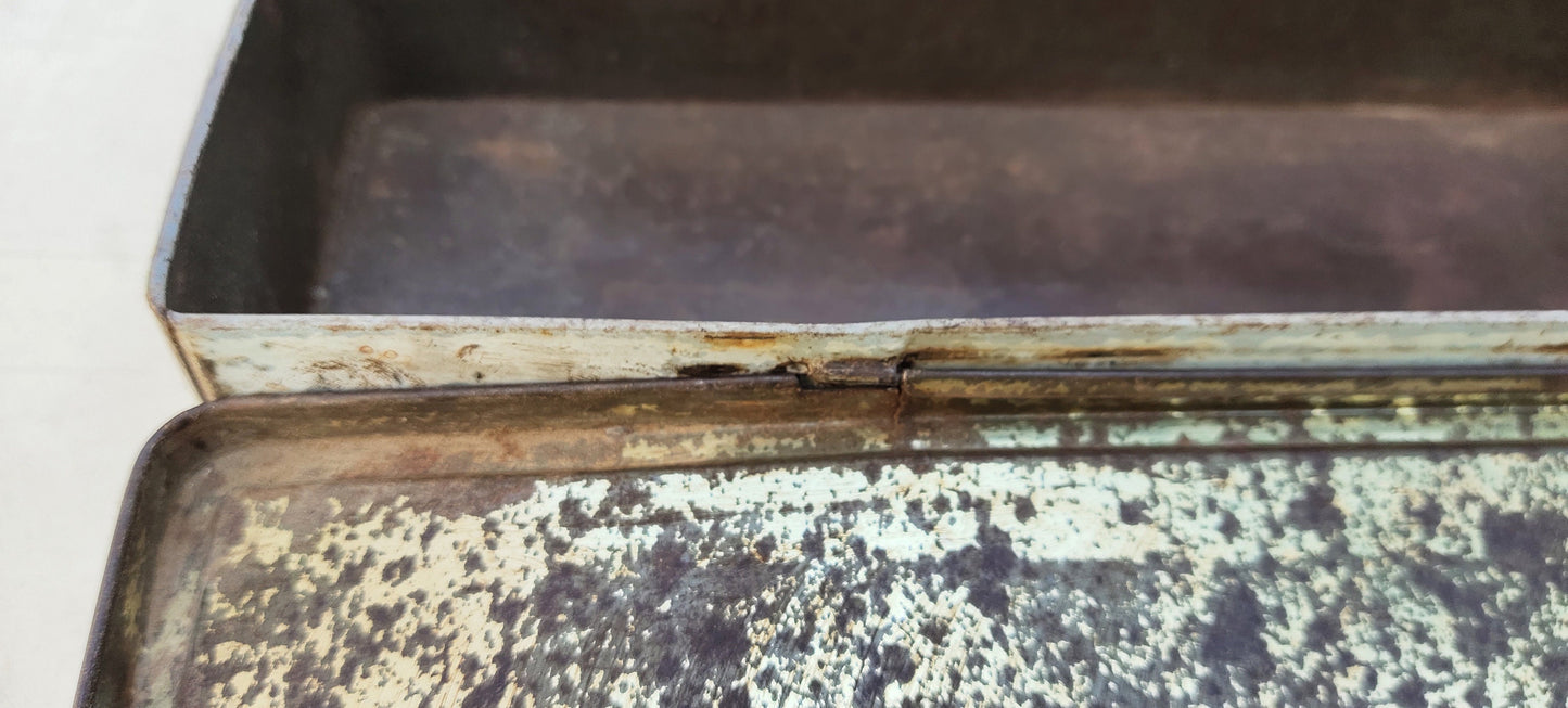 Real Old Antique Metal Rectangle Metal