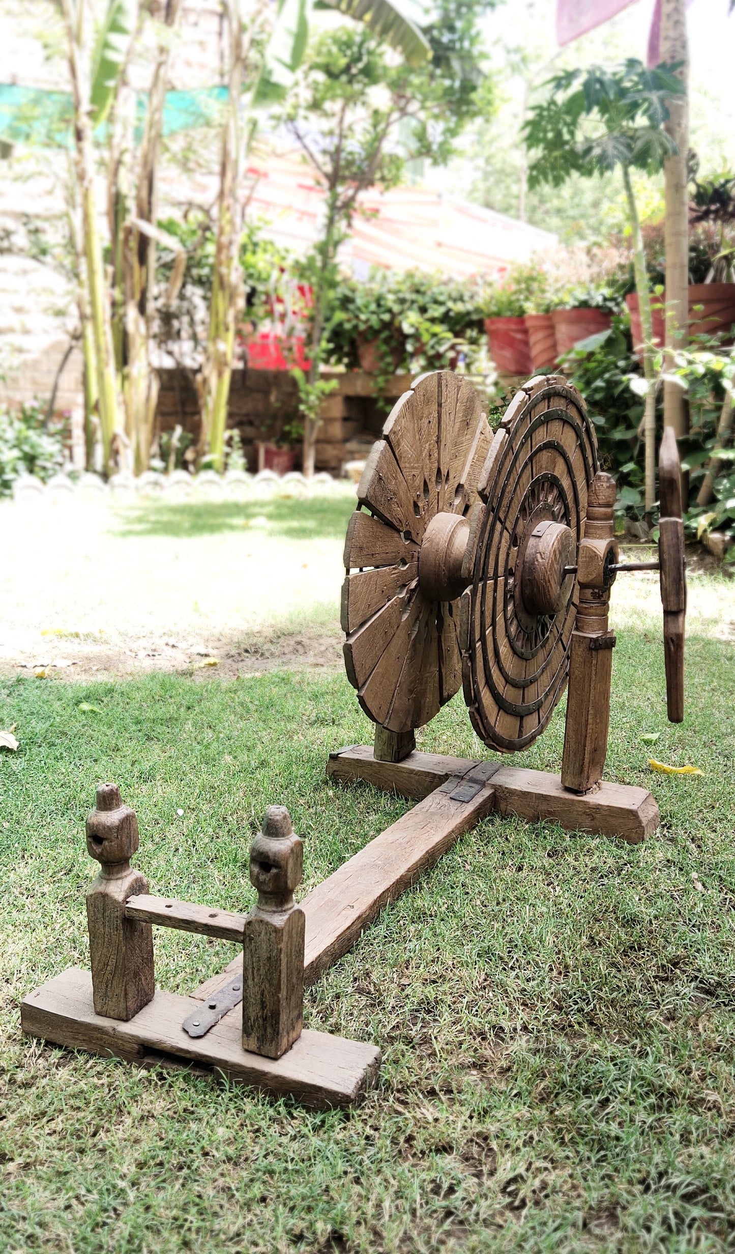 Antique Vintage Wooden Gandhi Charkha Wood