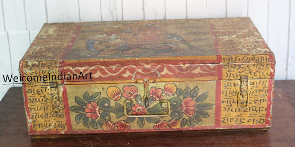 Antique Wooden Box Vintage Military Metal