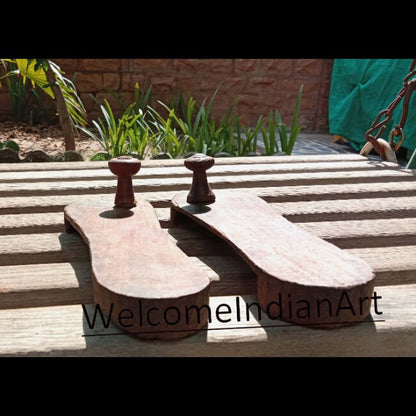 Old Indian Antique Wooden Slipper Shoe