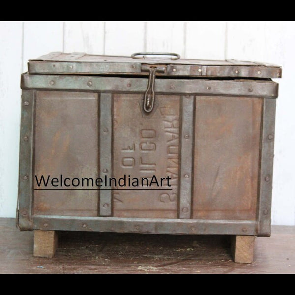 Antique Wooden Box Antique Advertising Metal