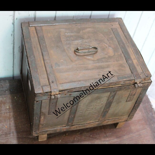 Antique Wooden Box Antique Advertising Metal