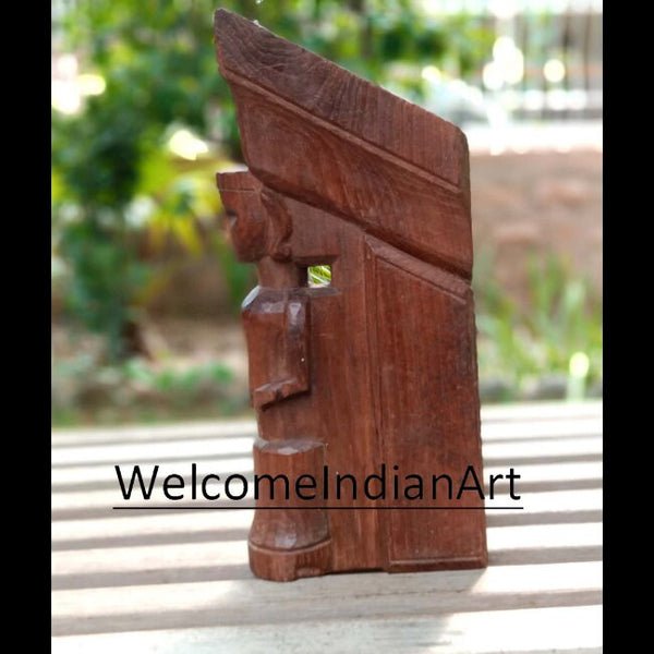 Ancient Wooden Statue And Bird Model 1