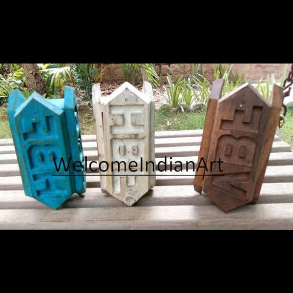 Set Of 3 Antique Wooden Wood