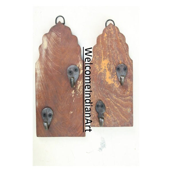 Vintage Iron Wooden Hook Hanger Antique