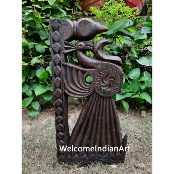 Wooden Hand Carved Peacock Wall Model 1