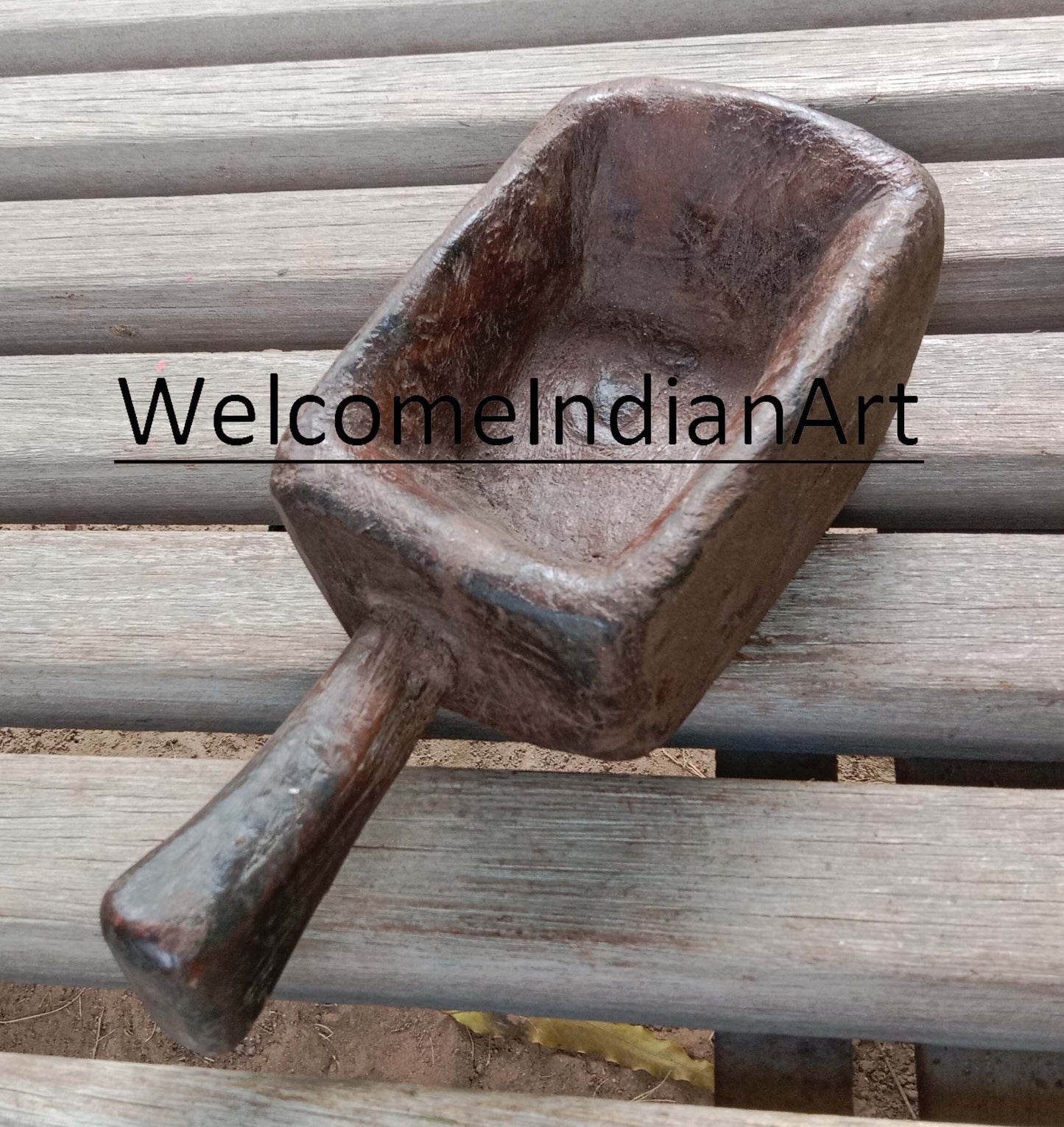 Vintage Wooden Scoop Old Rustic Wood