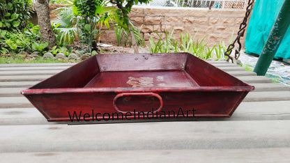Antique Metal Tray 1 Set Metal