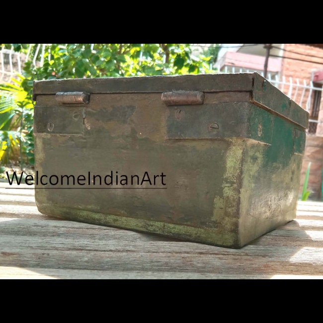 Antique Wooden Trunk Storage Trunk Metal