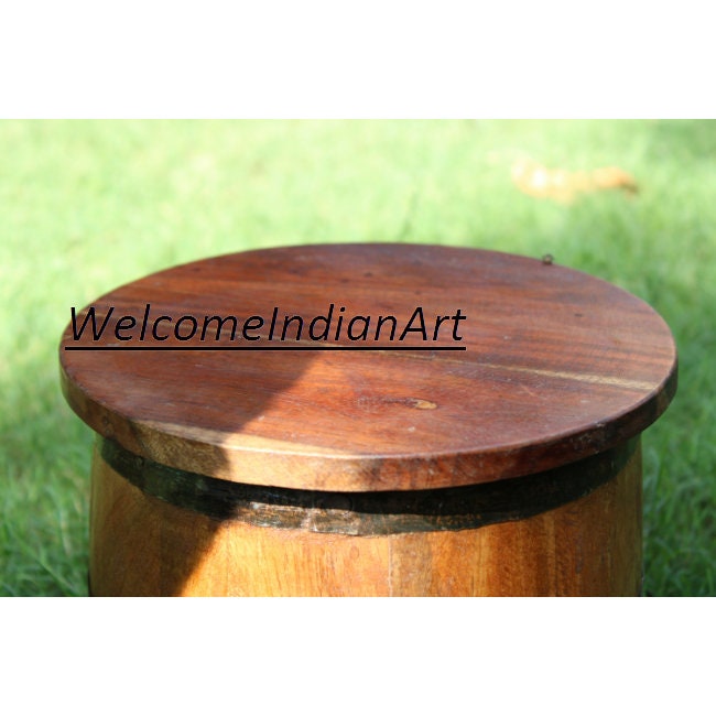 Wooden Barrel, Dark Stool, Barrel Model 1