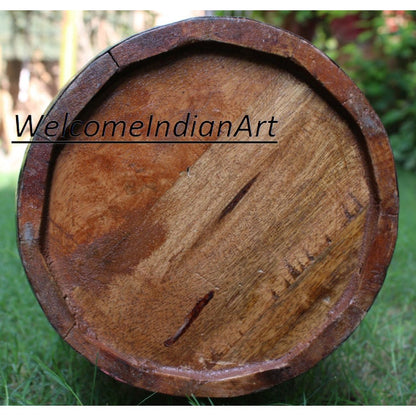 Wooden Barrel, Dark Stool, Barrel Model 1