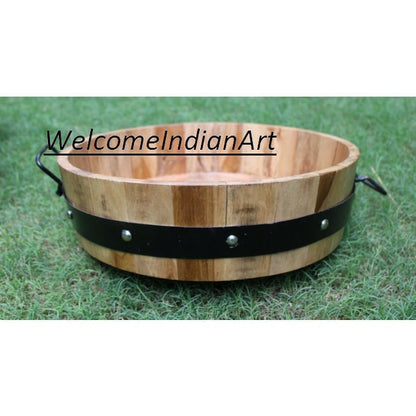 Wooden Serving Tray Unique Round Model 1 ( Set Of 1 )