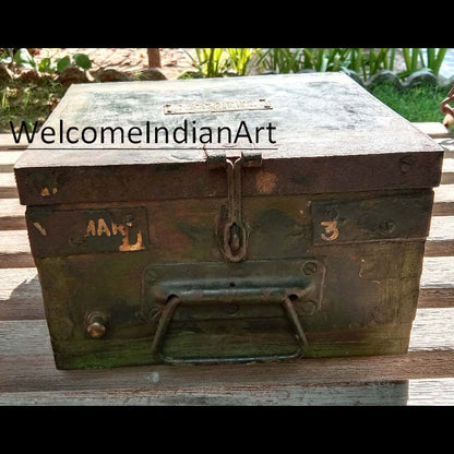 Antique Wooden Trunk Storage Trunk Metal