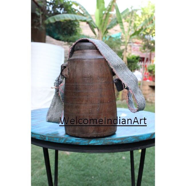 Wooden Water Bottle With Canvas Belt,
